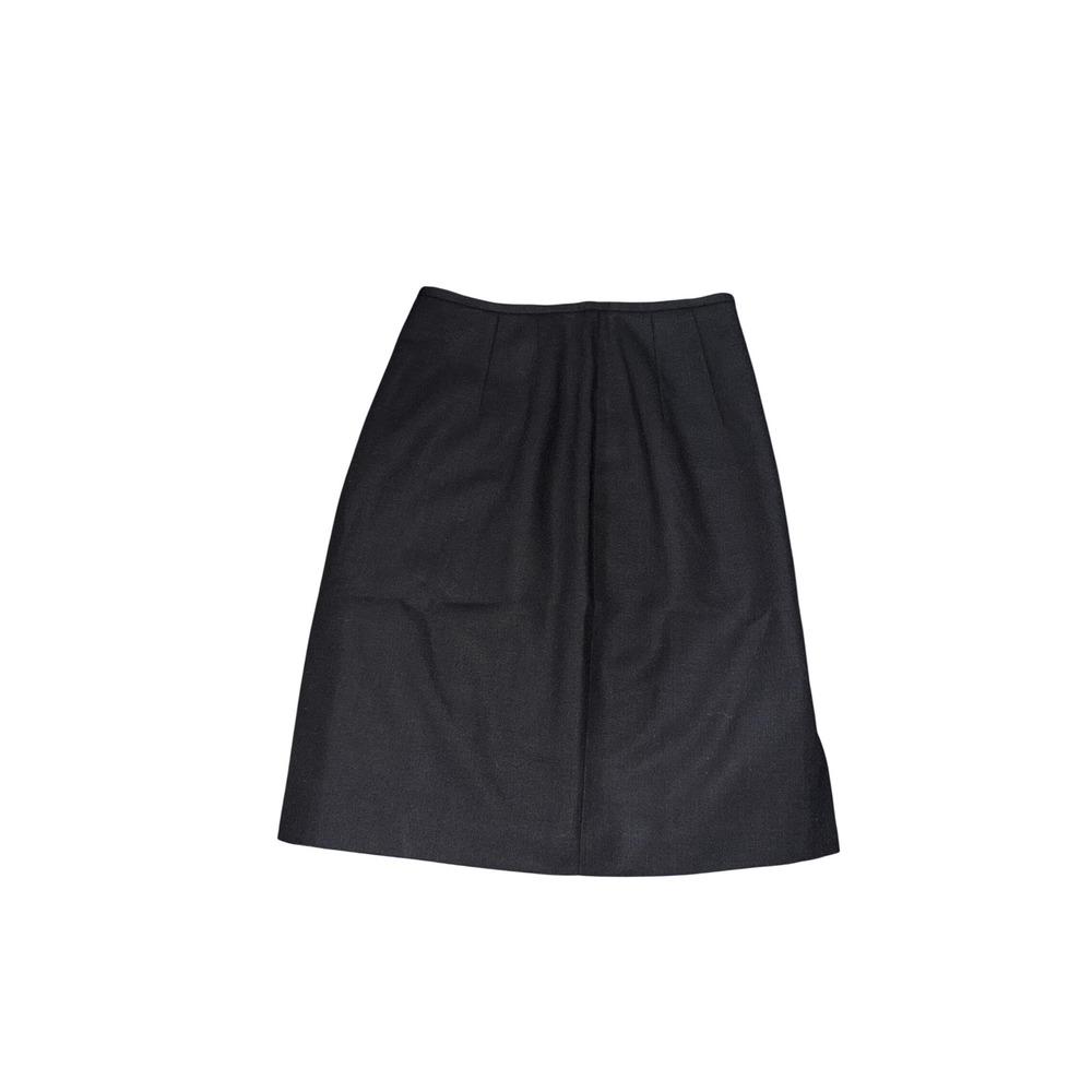 Herman Geist 100% Pure Wool Black A Line Midi Skirt Women Size Small Vintage